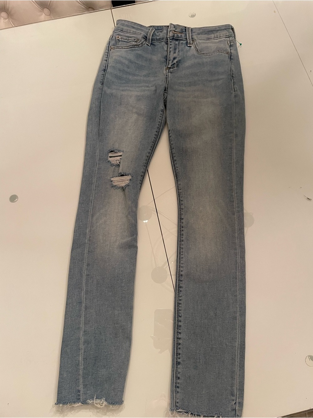 Lucky Brand Light Blue Straight Leg Distressed Jeans